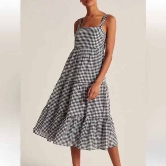 Abercrombie gingham midi dress - Picture 2 of 9